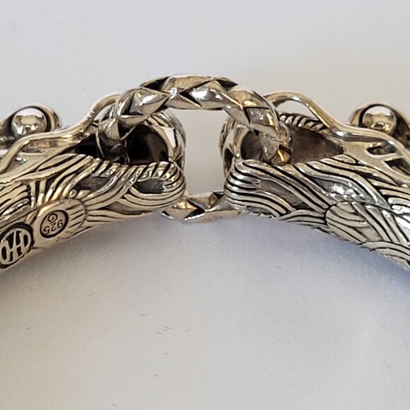 John Hardy Double Naga Dragon Black Woven Leathe Bracelet - Picture 4 of 9